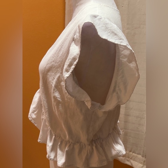 Women’s White Ruffled Shirt Top XL - Picture 7 of 9